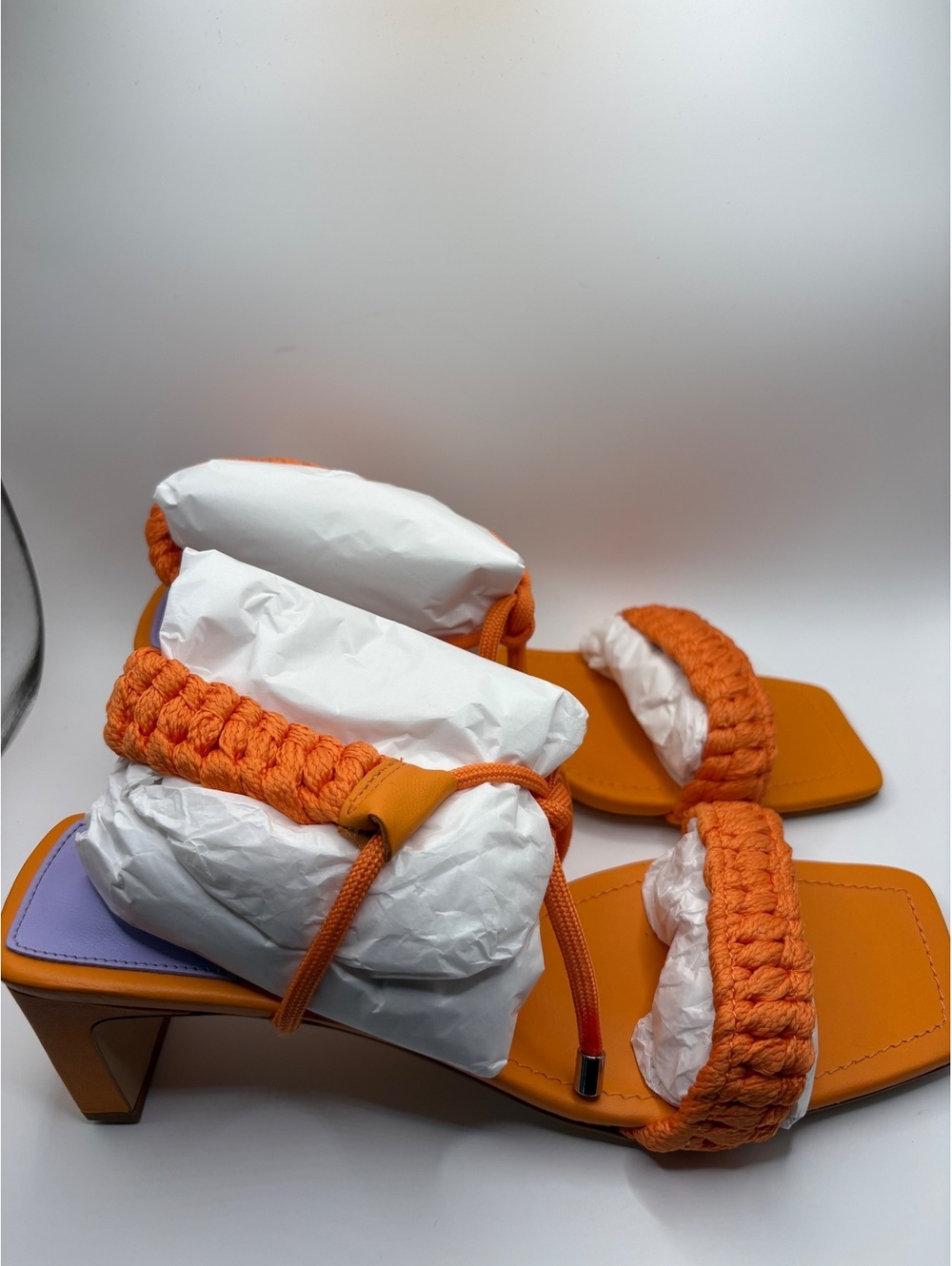 Schutz Women’s 9 Blair Orange Braided Heel